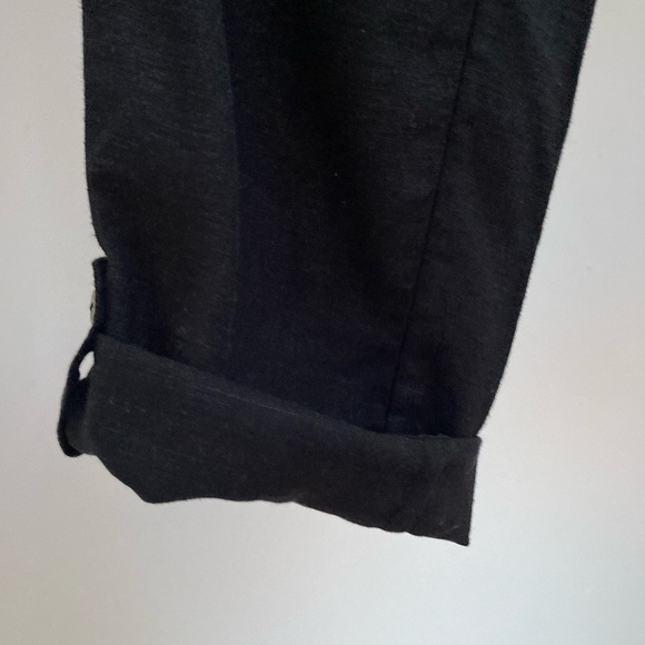 Fat Face | Black Linen/Viscose Pants with Adjustable Roll Up Hem - Picture 3 of 8